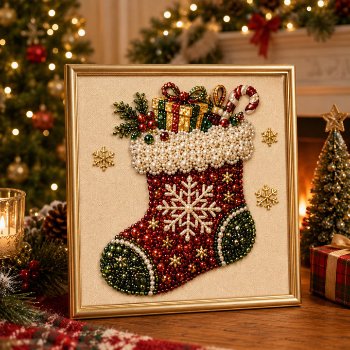 Relaxing & Beginner-Friendly DIY Christmas Pearl Diamond Painting Art Kit