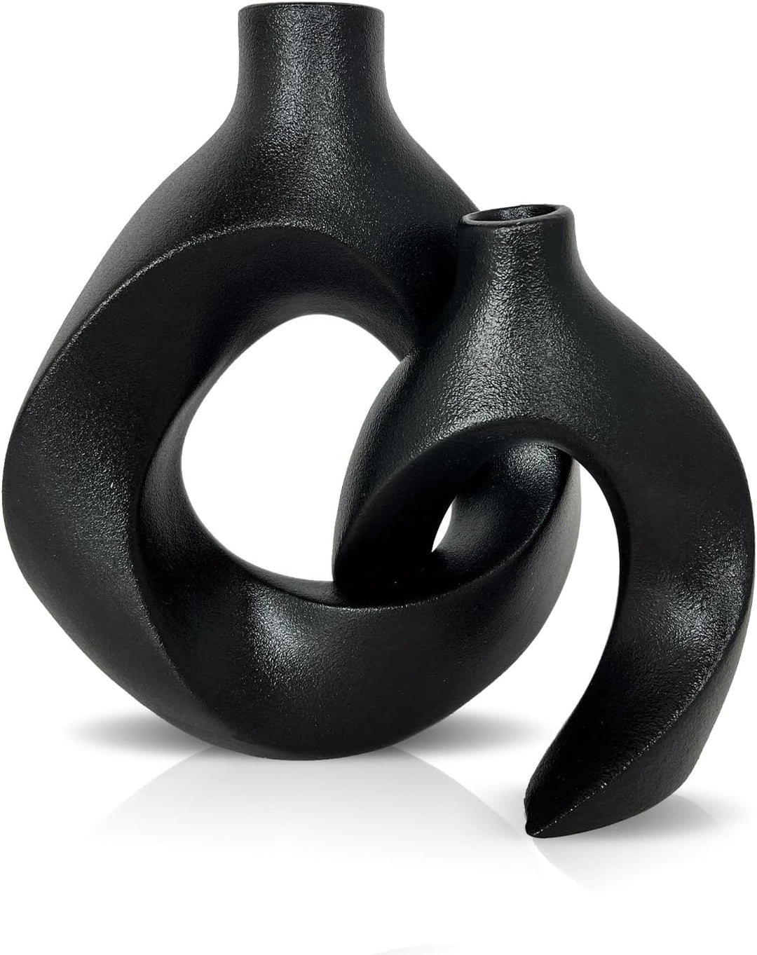 Black Ceramic Vase Set of 2