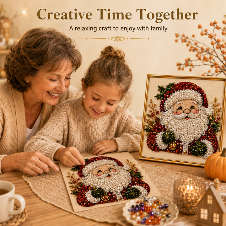 Relaxing & Beginner-Friendly DIY Christmas Pearl Diamond Painting Art Kit