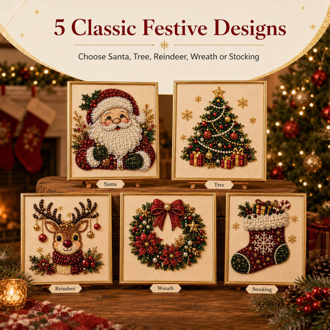 Relaxing & Beginner-Friendly DIY Christmas Pearl Diamond Painting Art Kit